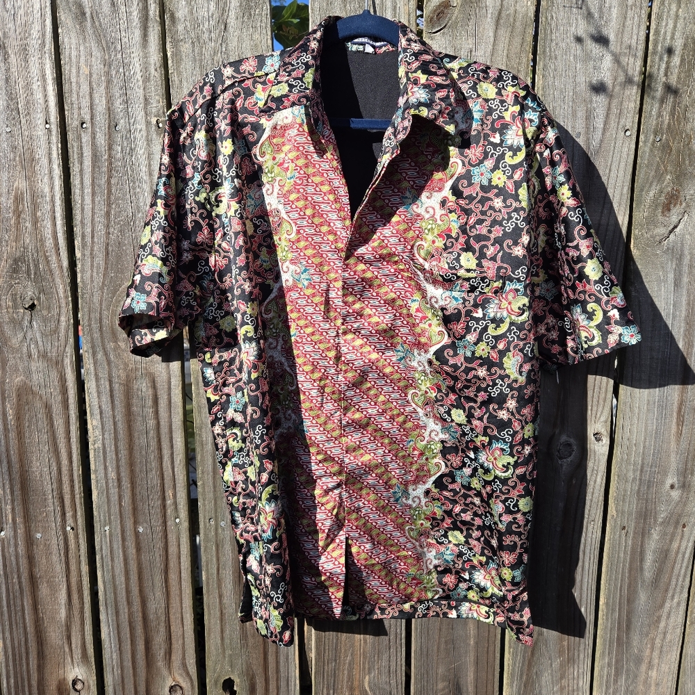 Berksha Collection Silk Print Shirt XXL
